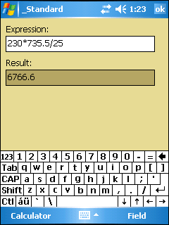 Windows Mobile Pocket PC Calculator