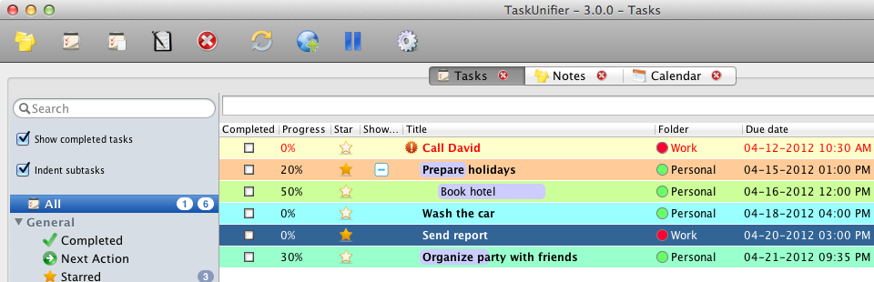 TaskUnifier for Mac OS X