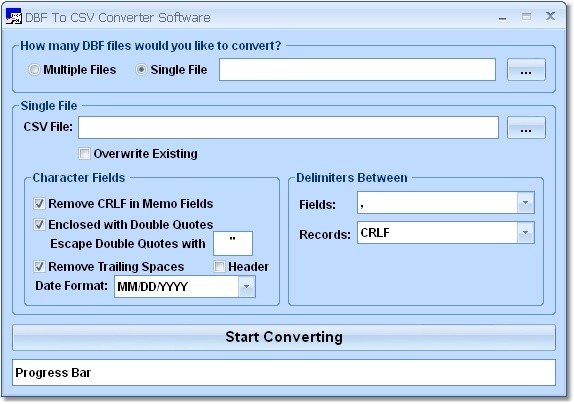 DBF To CSV Converter Software