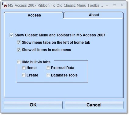 MS Access 2007 Ribbon To Old Classic Menu Toolbar Interface Software