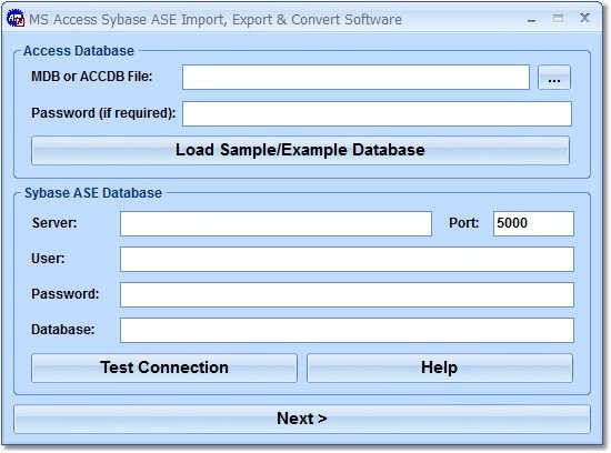 MS Access Sybase ASE Import, Export & Convert Software