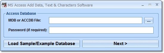 MS Access Add Data, Text & Characters Software