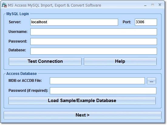 MS Access MySQL Import, Export & Convert Software