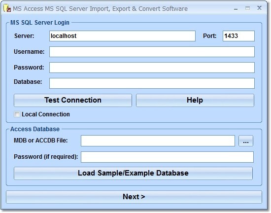 MS Access MS SQL Server Import, Export & Convert Software