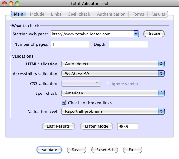 Total Validator Tool for OSX