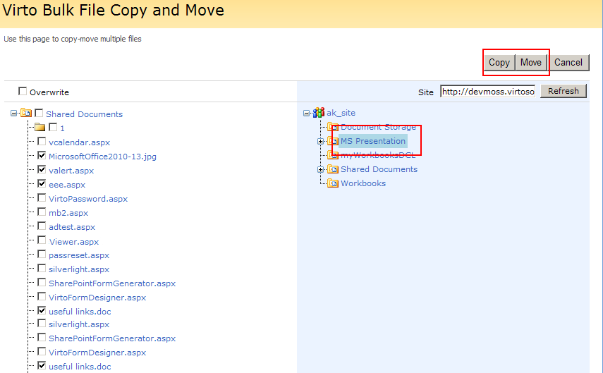 Virto Bulk File Copy&Move for SharePoint