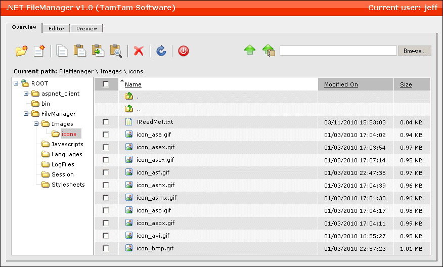 ASP.NET FileManager