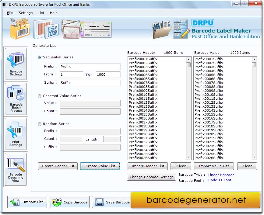 Postal Barcode Generator Software