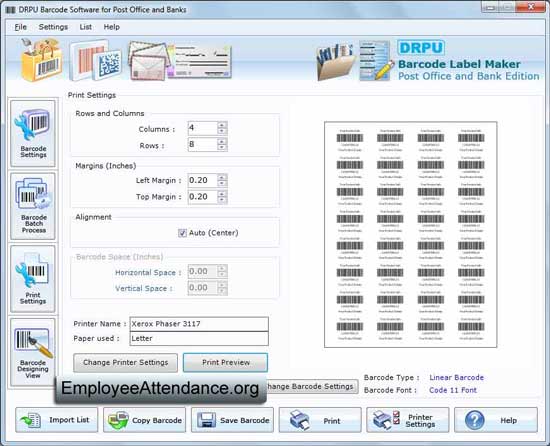 Postal Business Barcode Software