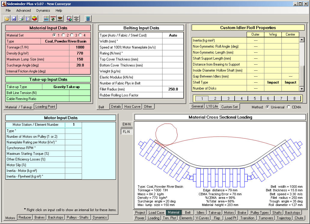 Sidewinder Conveyor Design Software