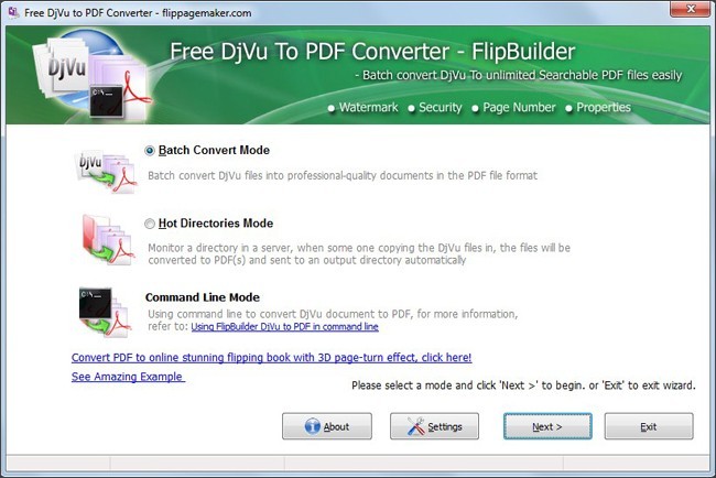 FlipPageMaker Free DjVu to PDF