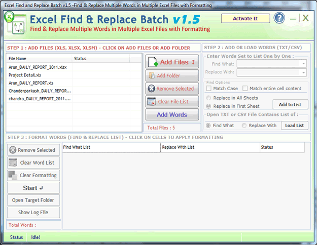 Excel Find & Replace Batch