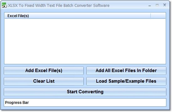 XLSX To Fixed Width Text File Batch Converter Software