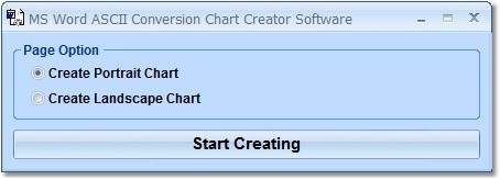 MS Word ASCII Conversion Chart Creator Software