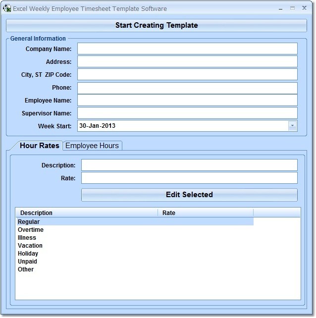 Excel Weekly Employee Timesheet Template Software