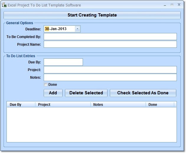 Excel Project To Do List Template Software