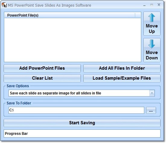 MS PowerPoint Save Slides As Images Software