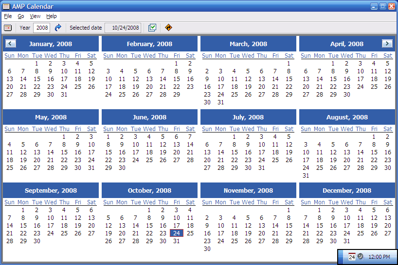 Portable AMP Calendar