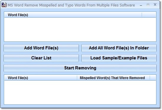 MS Word Remove Misspelled and Typo Words From Multiple Files Software
