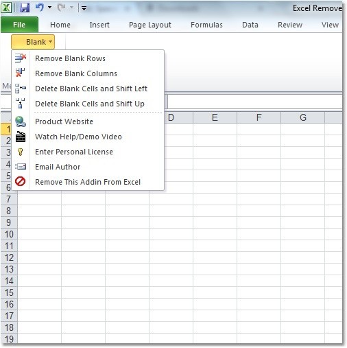 Excel Remove Blank Rows, Columns or Cells Software