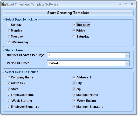 Excel Timesheet Template Software