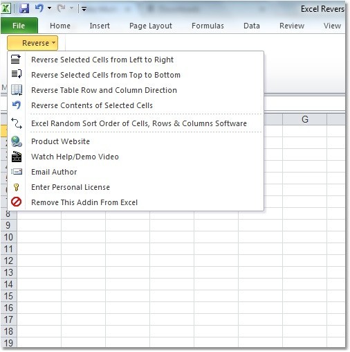 Excel Reverse Order Of Rows & Columns Software