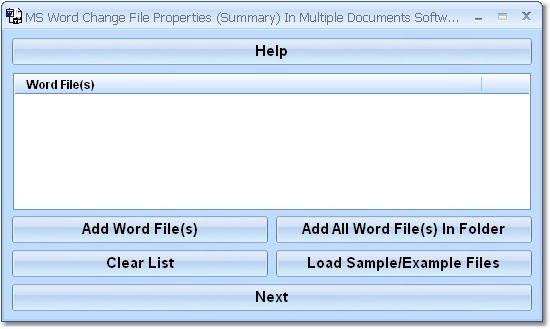 MS Word Change File Properties (Summary) In Multiple Documents Software