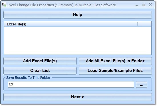 Excel Change File Properties (Summary) In Multiple Files Software