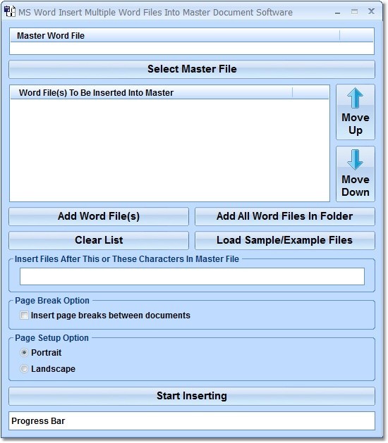 MS Word Insert Multiple Word Files Into Master Document Software