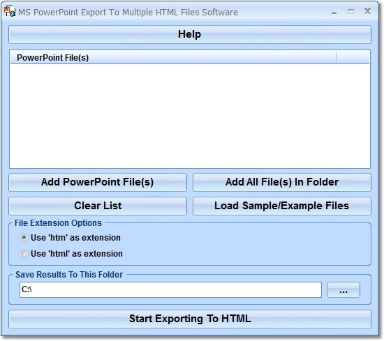 MS PowerPoint Export To Multiple HTML Files Software