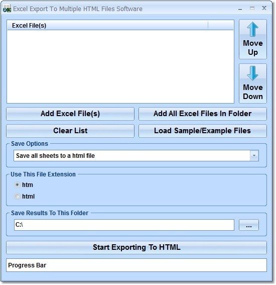 Excel Export To Multiple HTML Files Software