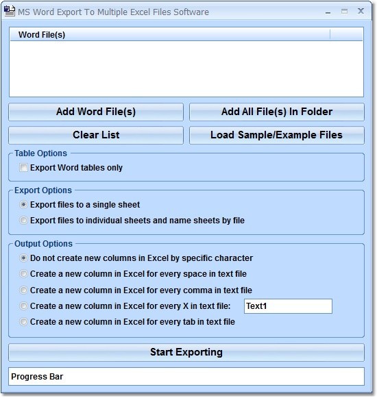 MS Word Export To Multiple Excel Files Software