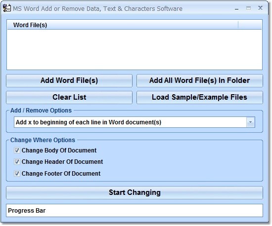MS Word Add or Remove Data, Text & Characters Software