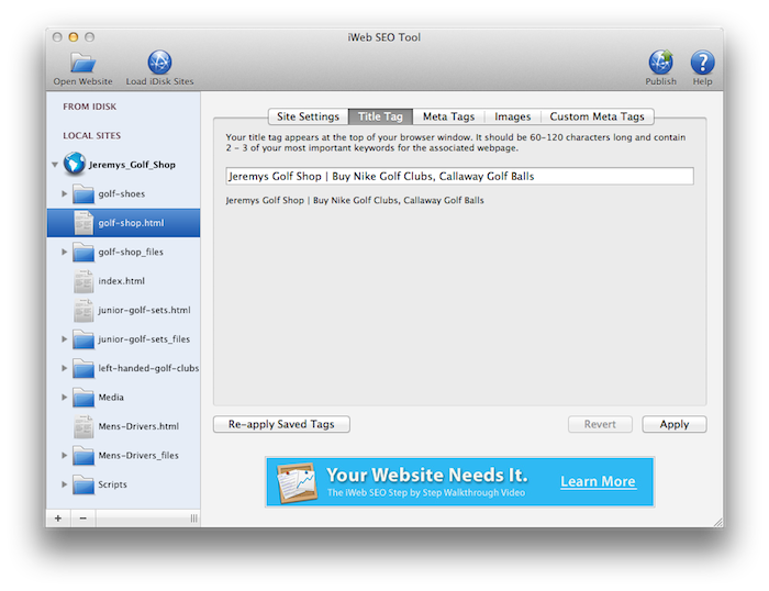 IWeb SEO Tool for Mac