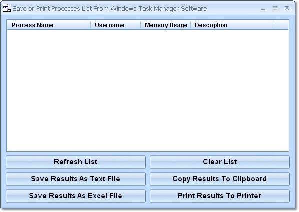 Save or Print Processes List From Windows Task Manager Software