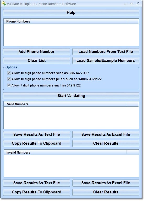 Validate Multiple US Phone Numbers Software