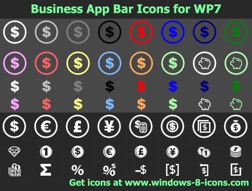 Business App Bar Icons for WP7
