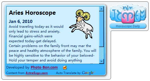 Horoscope Daily Windows Gadget