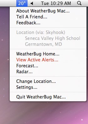 WeatherBug for Mac