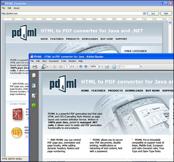 PD4ML. HTML to PDF converter for Java 3.8.1fx1