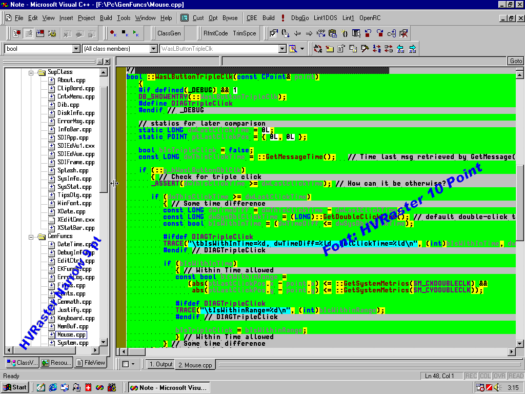 HVRaster - Programmers Editor Font