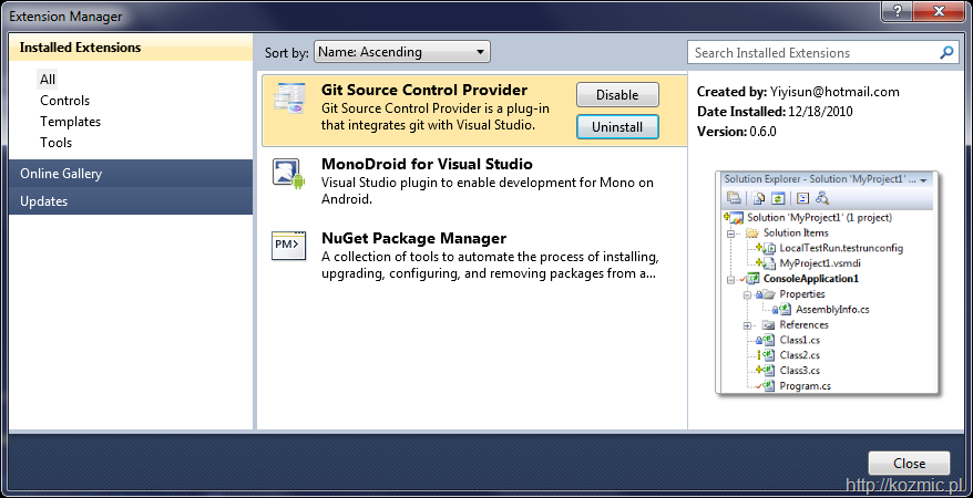 Git Source Control Provider
