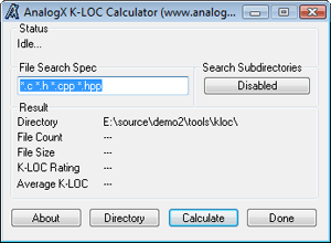 AnalogX K-LOC Calculator