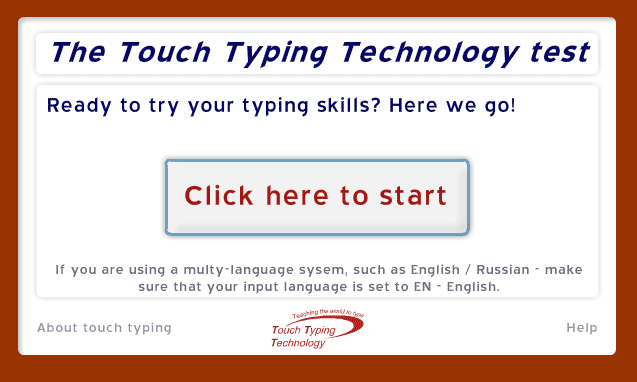 Touch Typing Technology test beta
