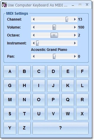 Use Computer Keyboard As MIDI Musical Instruments Software