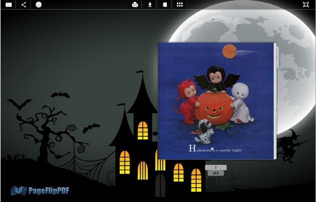 Page Flip Book Templates Halloween Night
