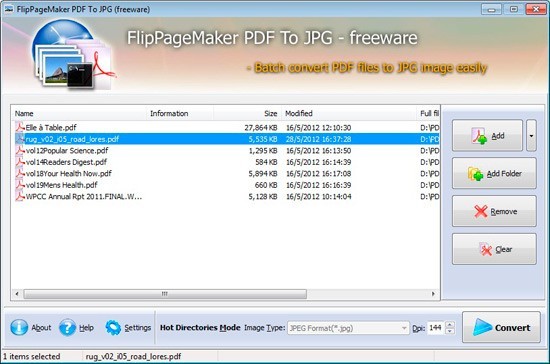 Freeware FlipPageMaker PDF to JPG