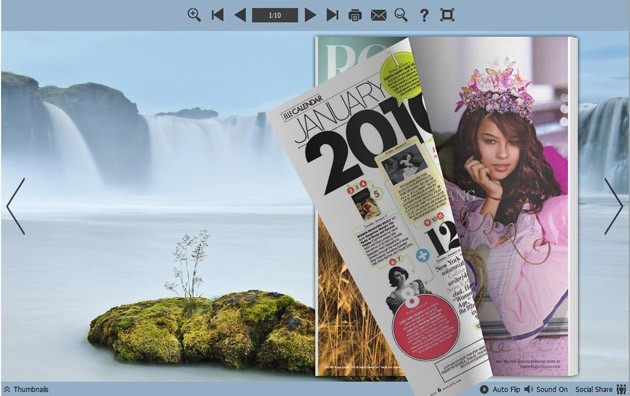 Flash Magazine Themes for Waterfall Style