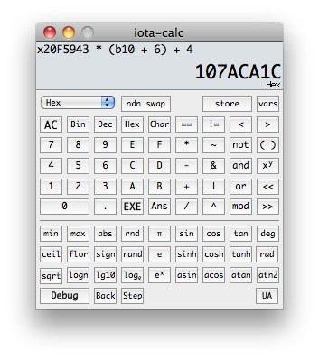 Iota-calc for Mac OS X