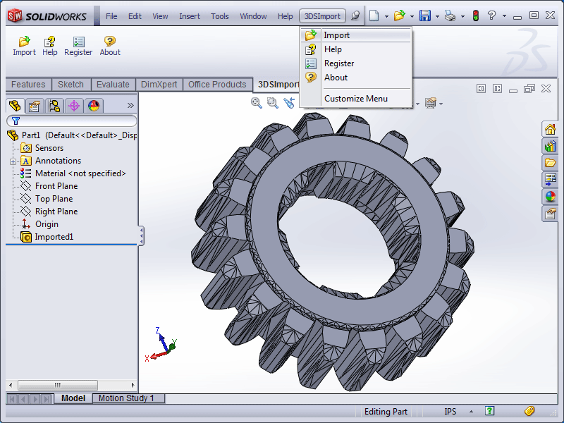 Download Free 3ds Import For Solidworks By Sycode V 1 0 Software 572245